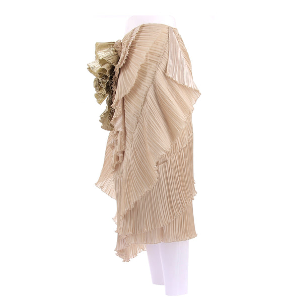 Jupe beige et dorée