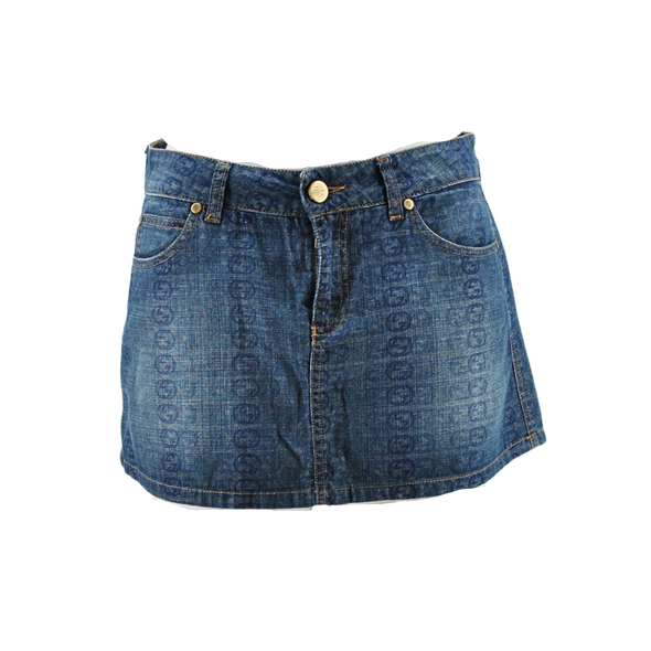 Mini jupe en denim monogramé