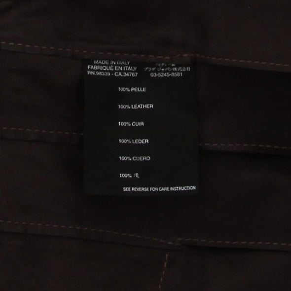 Jupe en cuir marron