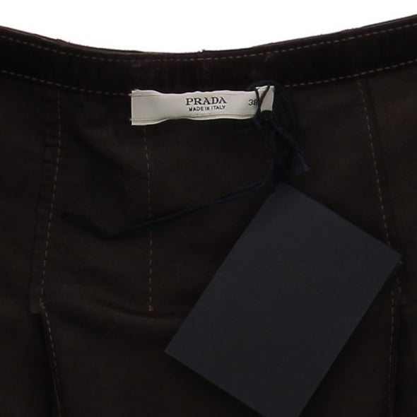 Jupe en cuir marron