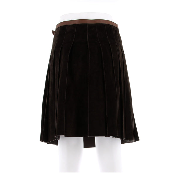 Jupe en cuir marron
