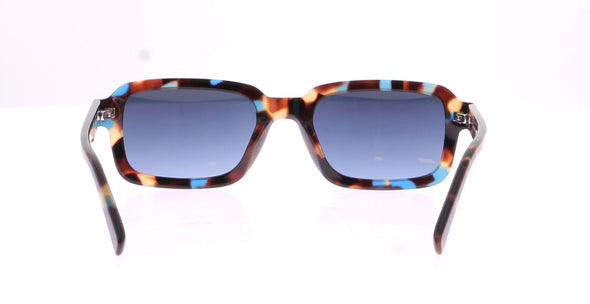 Lunettes de soleil écaille à détails bleus