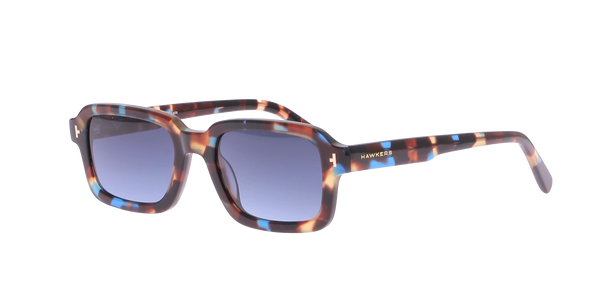 Lunettes de soleil écaille à détails bleus