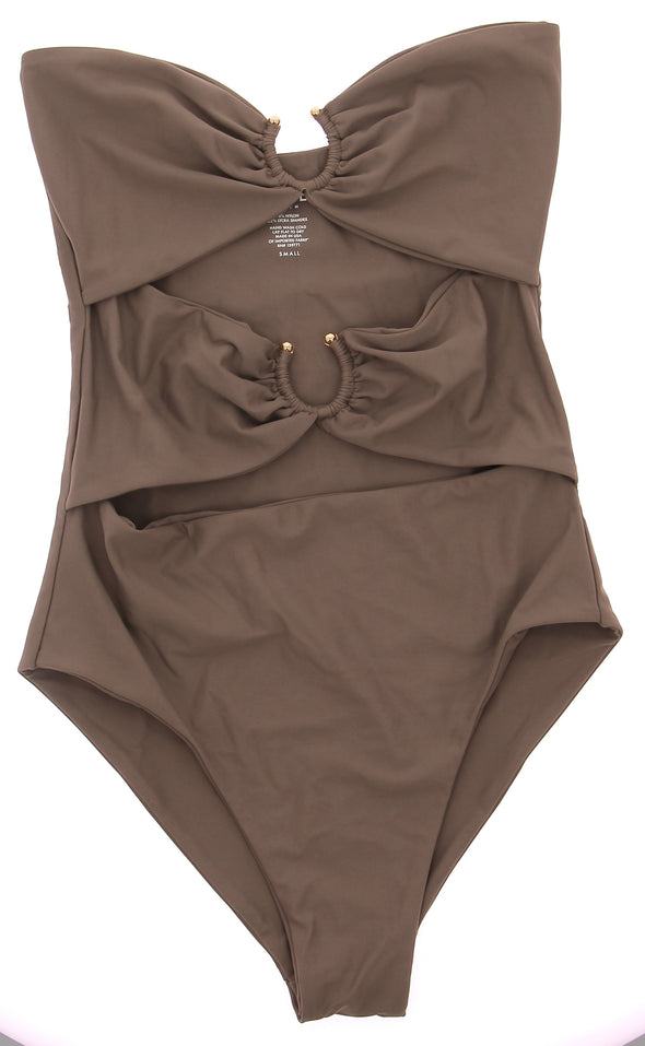 Maillot de bain une pièce bustier marron