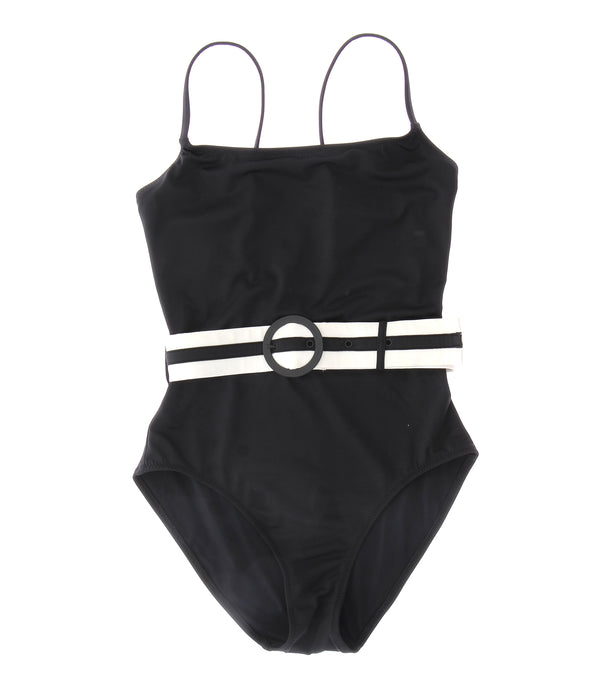 Maillot 1 pièce noir ceinturé