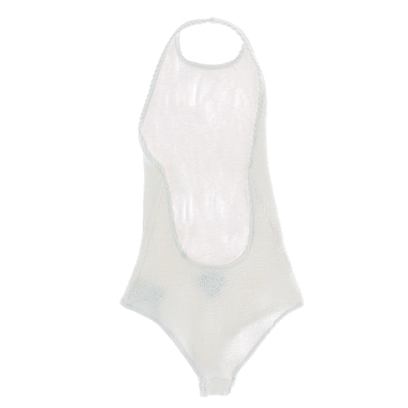 Maillot blanc 1 pièce texturé