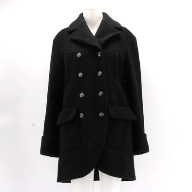 Manteau en laine avec ceinture noir