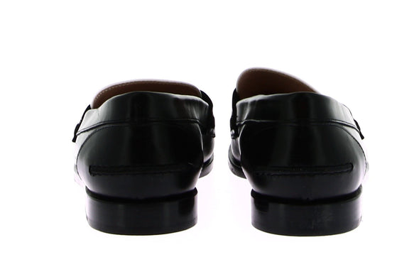 Mocassins en cuir noir et blanc