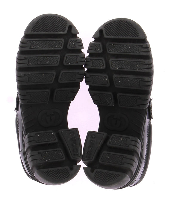 Mocassins compensés en cuir noir "Romance Horsebit"