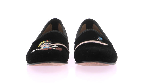 Mocassins en velours noir Pinocchio