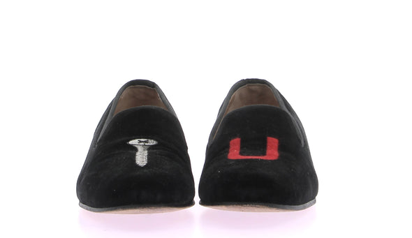 Mocassins en velours noir "Screw You"