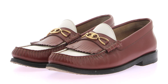 Mocassins blanc et marron