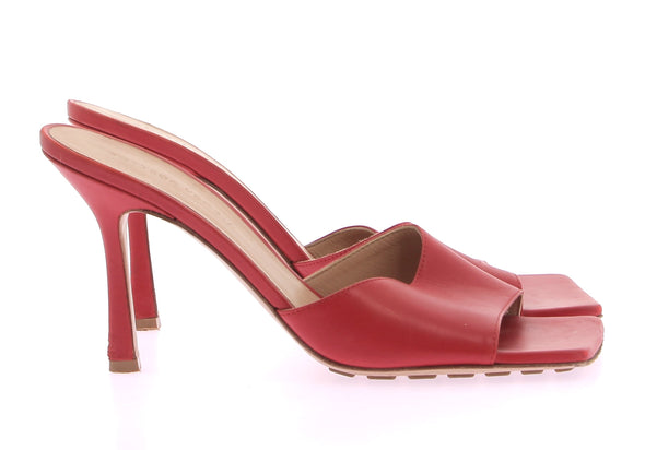 Mules en cuir "Strech" rouge