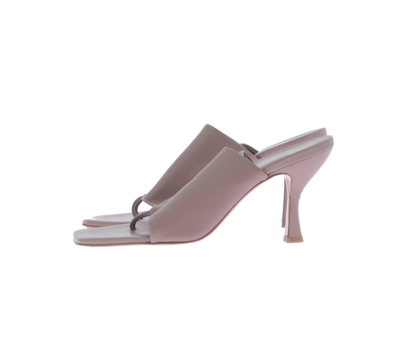 Mules en cuir taupe "Perni"