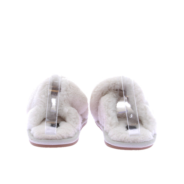 Sandales en shearling blanches
