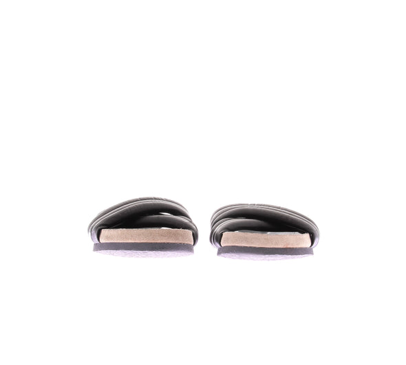 Mules en cuir noir