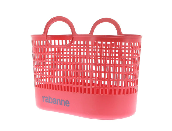 Panier cabas rouge en plastique avec logo