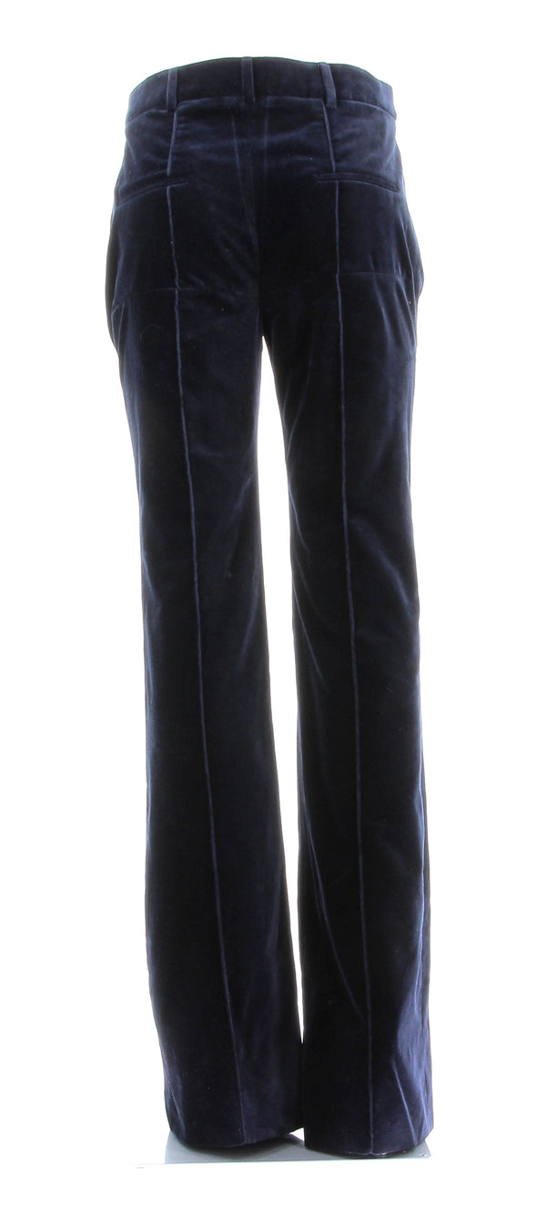 Pantalon en velours évasé bleu marine