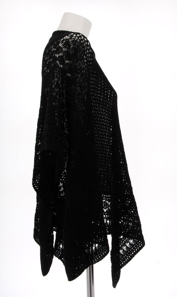 Poncho noir en maille