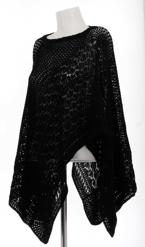 Poncho noir en maille