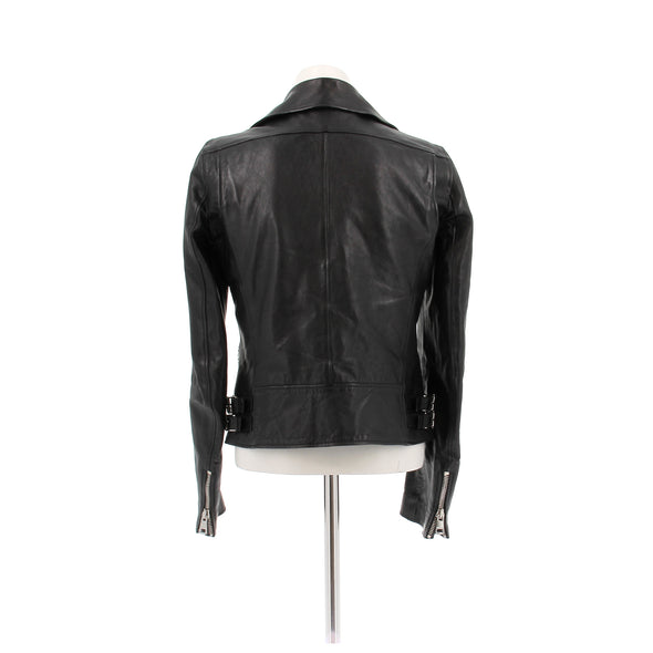 Veste en cuir noir