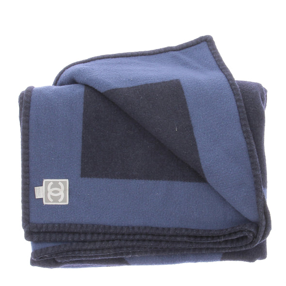 Plaid en laine bleu