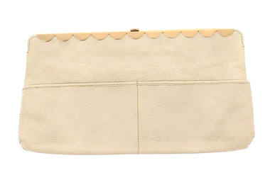 Pochette en cuir écru