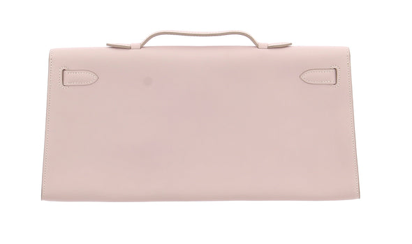 Sac "Kelly Cut Clutch" en cuir swift mauve pâle