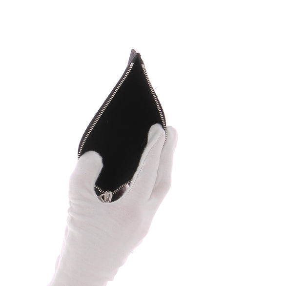 Pochette invitation en cuir noir