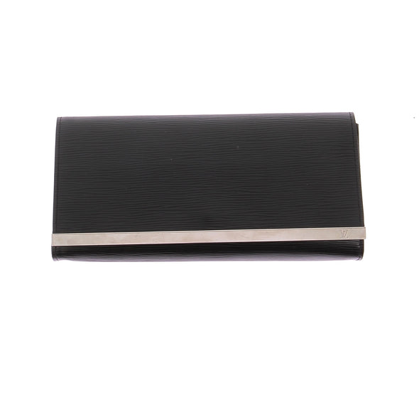 Pochette en cuir épi noir