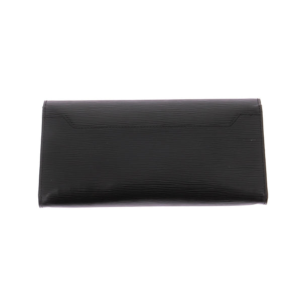 Pochette en cuir épi noir