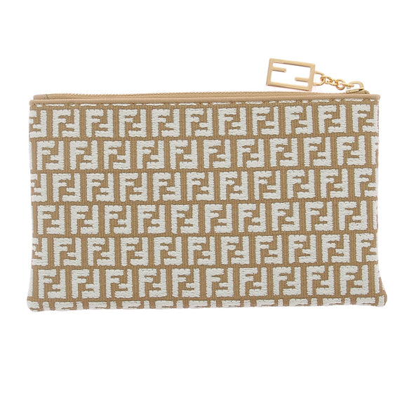 Petite pochette en raphia motif FF