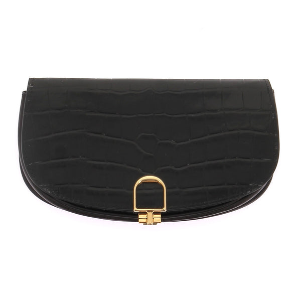 Pochette "La Lune" croco noir