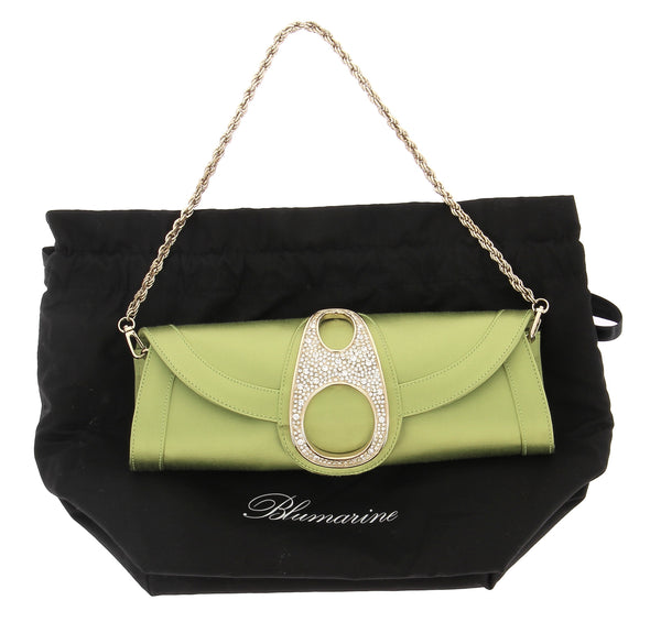 Pochette verte satinée
