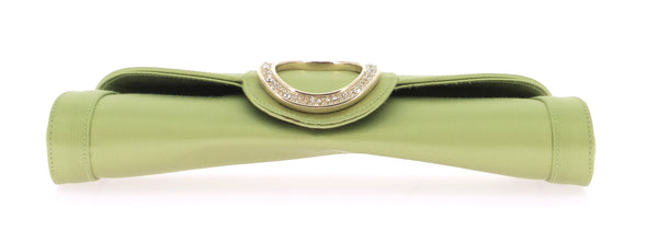 Pochette verte satinée