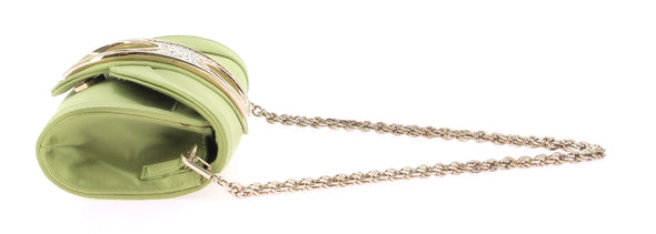 Pochette verte satinée