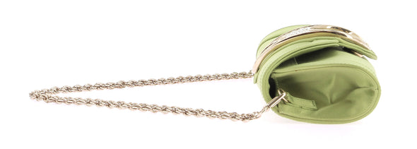 Pochette verte satinée