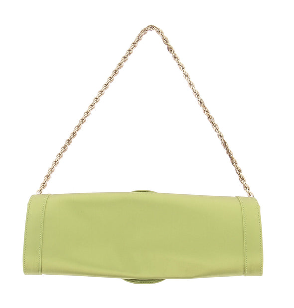 Pochette verte satinée