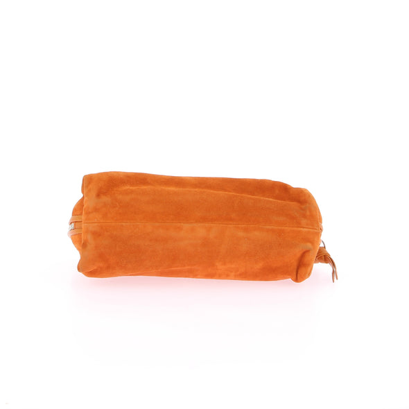 Pochette en daim orange