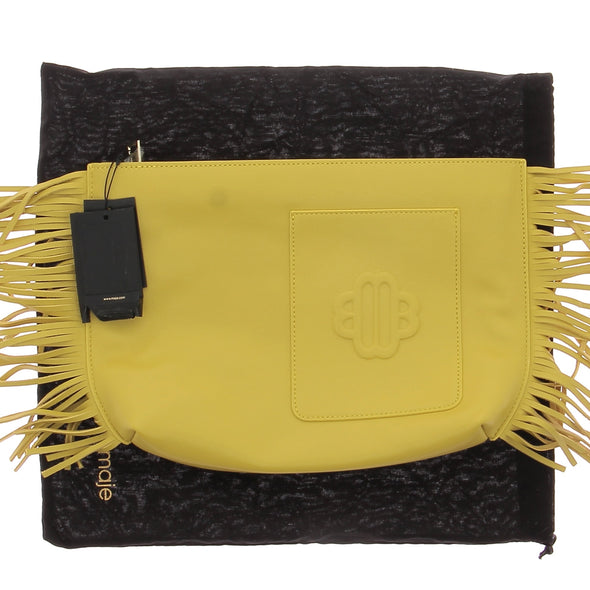 Pochette en cuir jaune