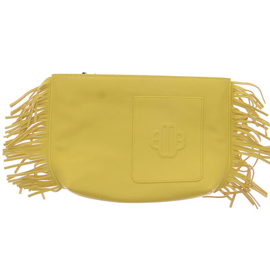 Pochette en cuir jaune