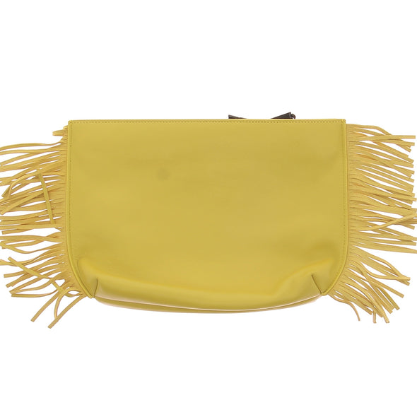 Pochette en cuir jaune