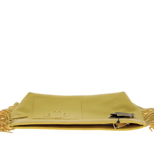 Pochette en cuir jaune