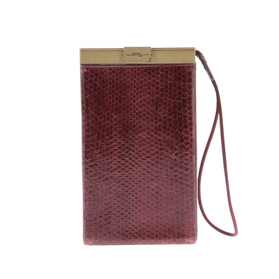 Pochette en cuir bordeaux