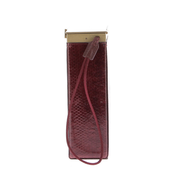 Pochette en cuir bordeaux