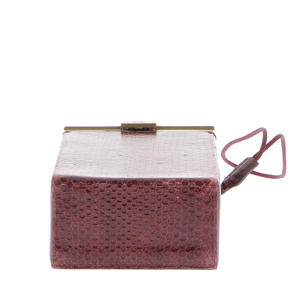 Pochette en cuir bordeaux