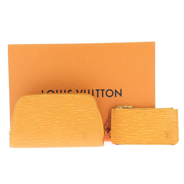 Pochettes jaunes en cuir