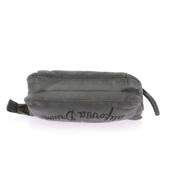 Pochette en cuir vert