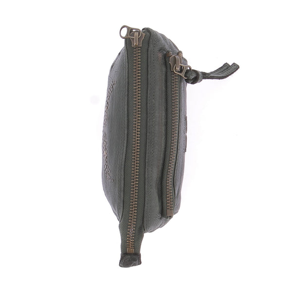 Pochette en cuir vert