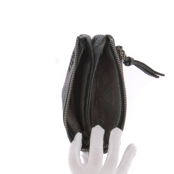 Pochette en cuir vert